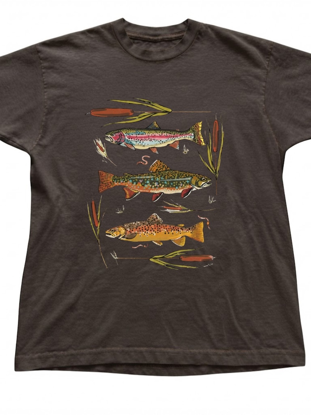 Freshwater Fish Illustration Nature Graphic Heavy Gildan T-Shirt Tee